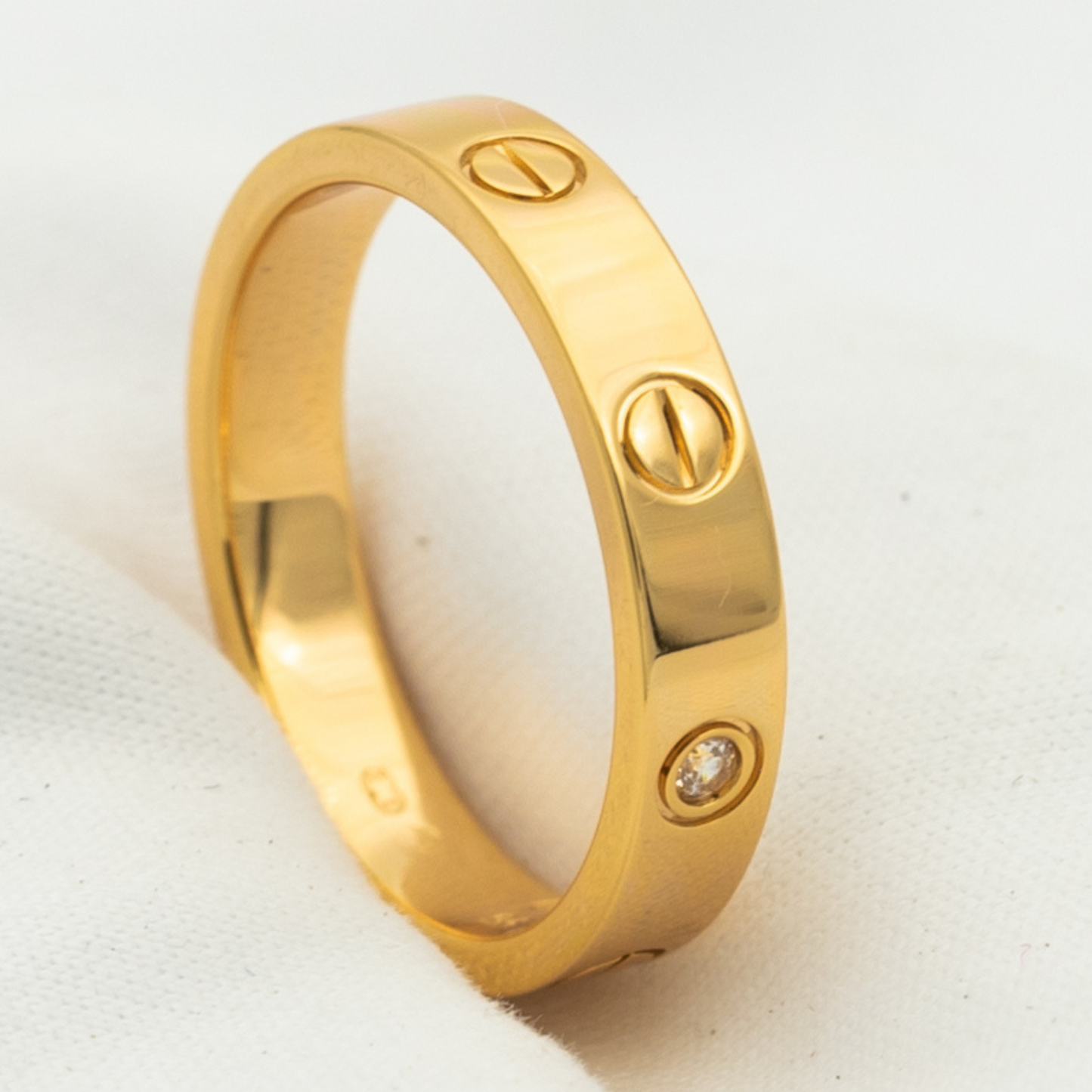 [Baslove]LOVE RING 4MM 1 DIAMOND PINK GOLD