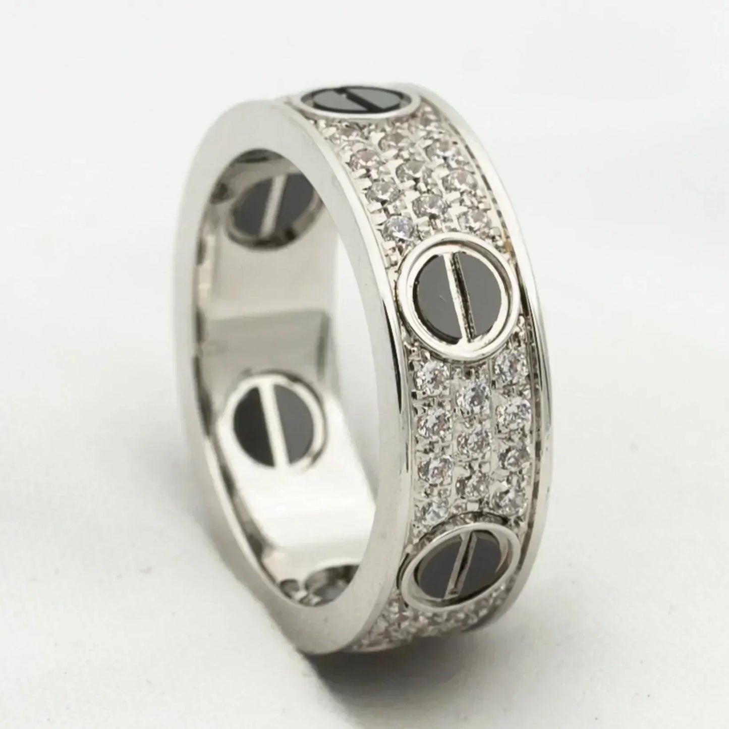 [Baslove]LOVE RING 5.5MM DIAMONDS PAVED CERAMIC