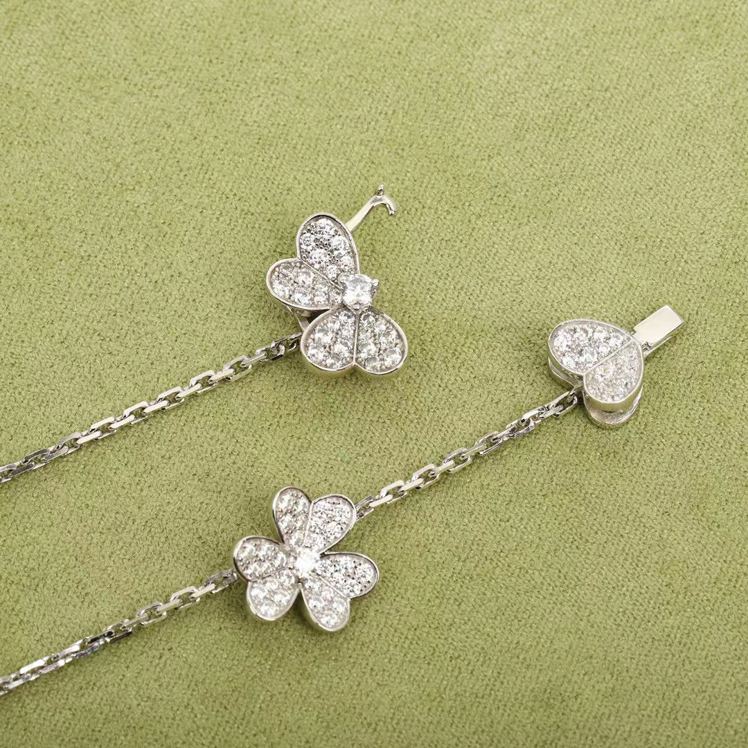 [Baslove]FRIVOLE SILVER 9 FLOWERS NECKLACE