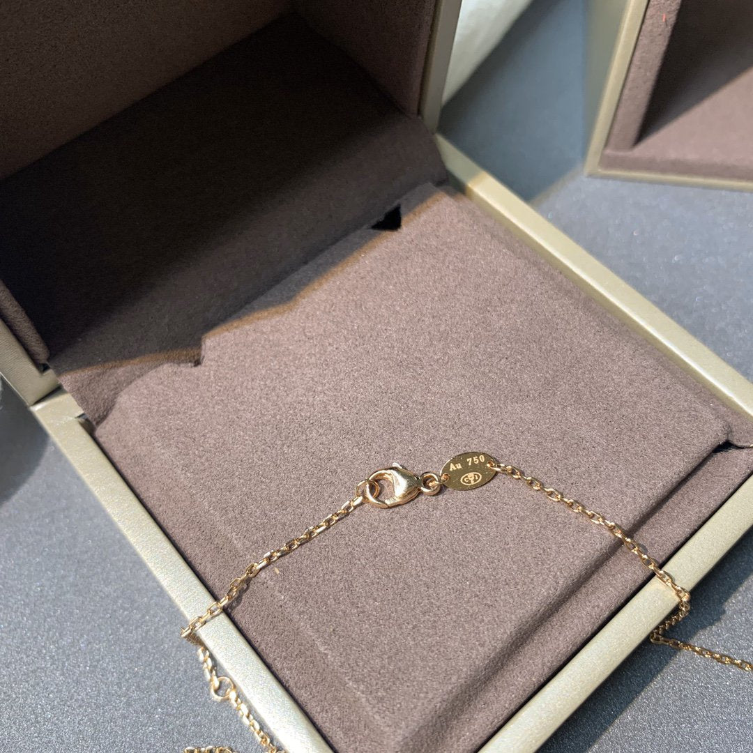 [Baslove]JEUX DE PINK GOLD DIAMOND NECKLACE