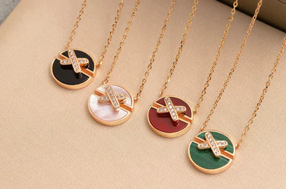 [Baslove]JEUX DE ROSE GOLD DIAMOND NECKLACE