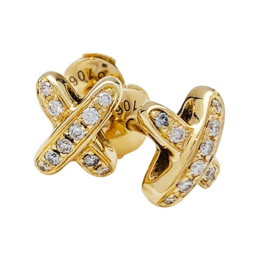 [Baslove]JEUX DE GOLD DIAMOND EARRINGS