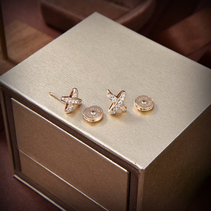 [Baslove]JEUX DE GOLD DIAMOND EARRINGS