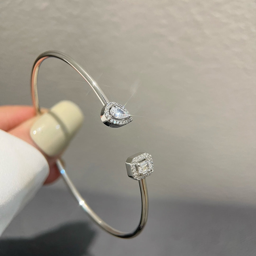 [AURORA]JONC FLEX MY TWIN TOI & MOI SILVER DIAMOND BRACELET