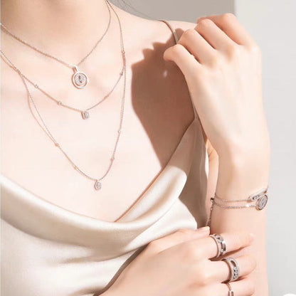 [AURORA]LUCKY MOVER PM PAVED NECKLACE