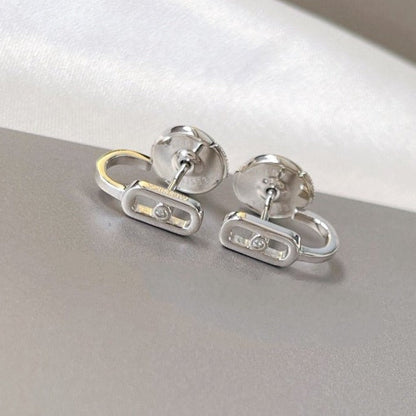 [AURORA]CREOLES MOVE UNO MINI 1 DIAMOND EARRINGS
