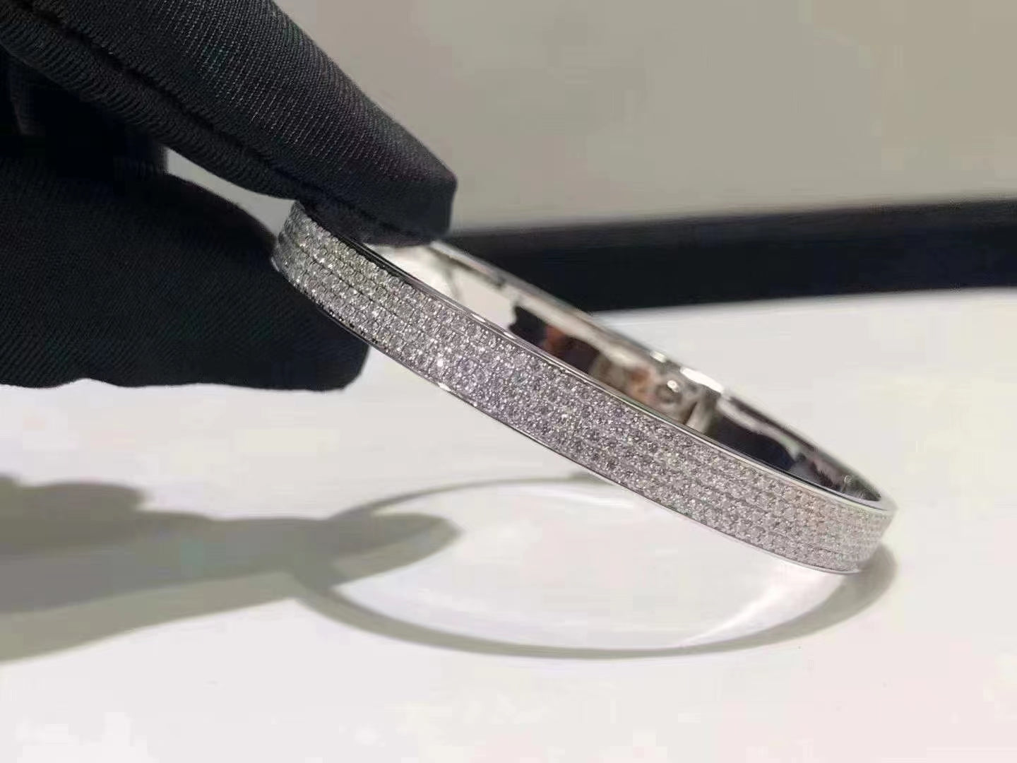 [Baslove]HM KELLY BRACELET IN SILVER AND FULL PAVE DIAMOND