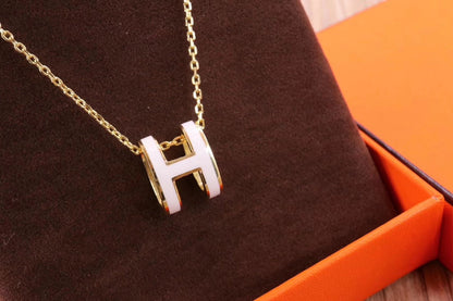 [Baslove]HM CLIC YELLOW ENAMEL GOLD NECKLACE