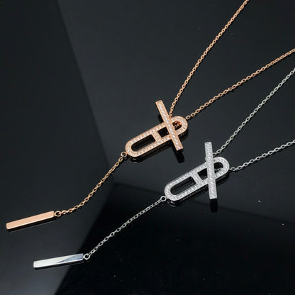 [Baslove]HM NECKLACE PLATINUM ROSE GOLD DIAMOND