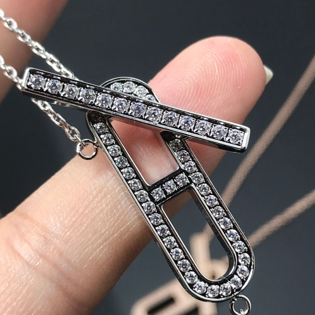 [Baslove]HM NECKLACE PLATINUM ROSE GOLD DIAMOND