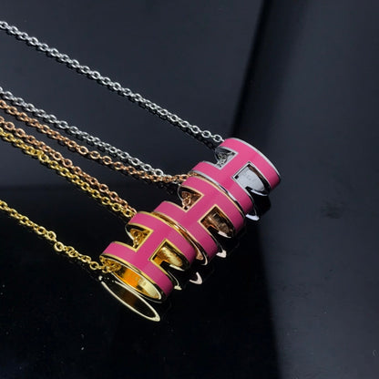 [Baslove]H NECKLACE PINK