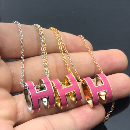 [Baslove]H NECKLACE PINK