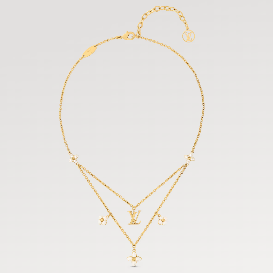 [Baslove]FLOWERGRAM GOLD MOP DOUBLE ROW NECKLACE