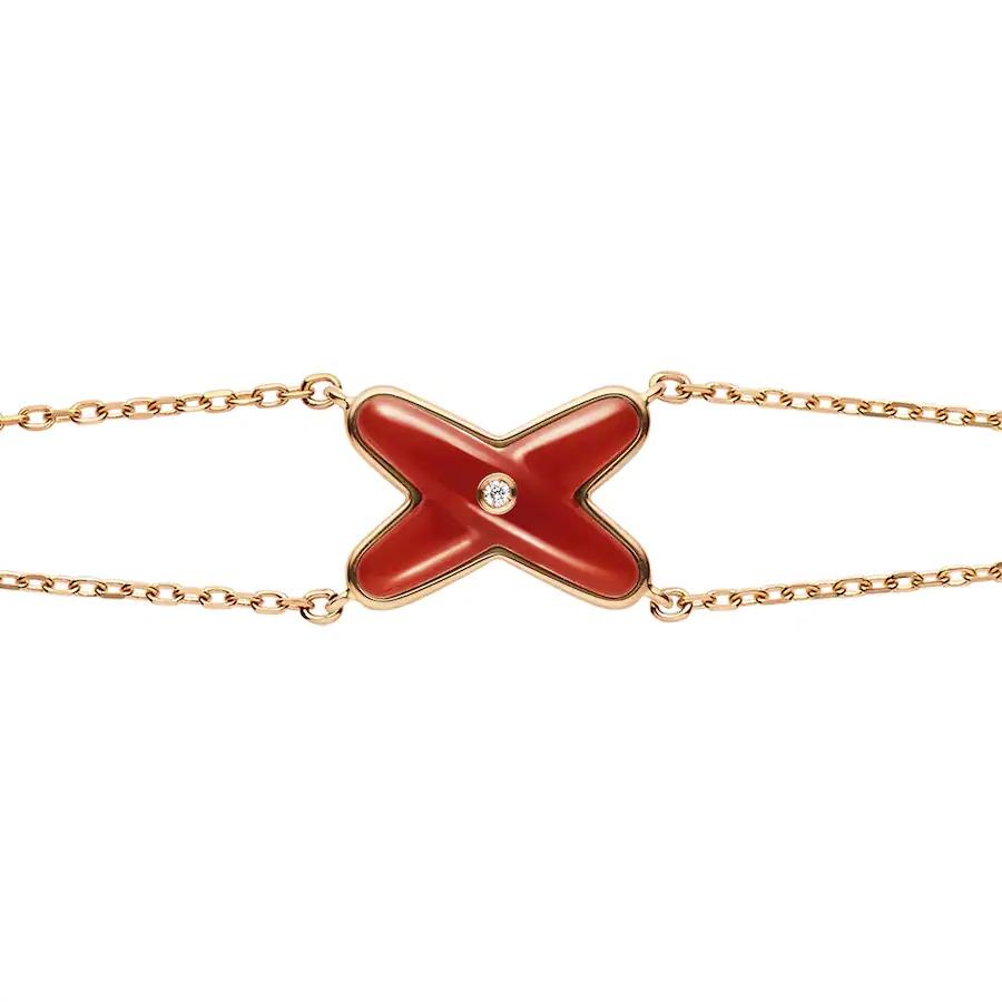 [Baslove]JEUX BRACELET CARNELIAN PINK GOLD 1 DIAMOND