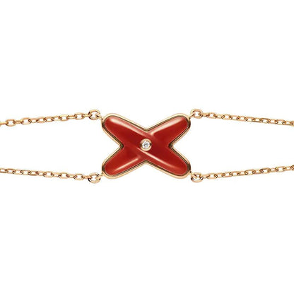 [Baslove]JEUX BRACELET CARNELIAN PINK GOLD 1 DIAMOND