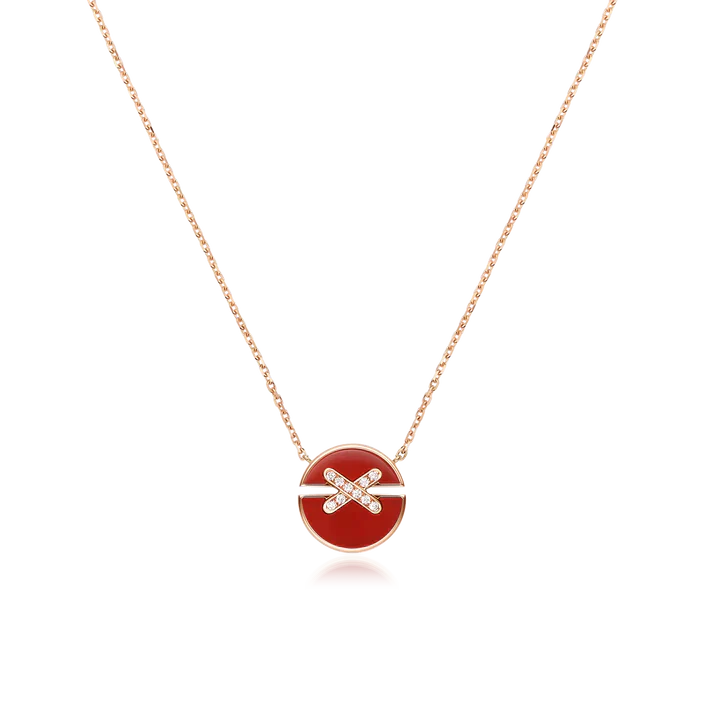 [Baslove]JEUX DE ROSE GOLD DIAMOND NECKLACE