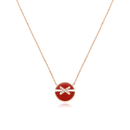 [Baslove]JEUX DE ROSE GOLD DIAMOND NECKLACE