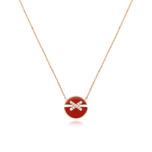 [Baslove]JEUX DE ROSE GOLD DIAMOND NECKLACE