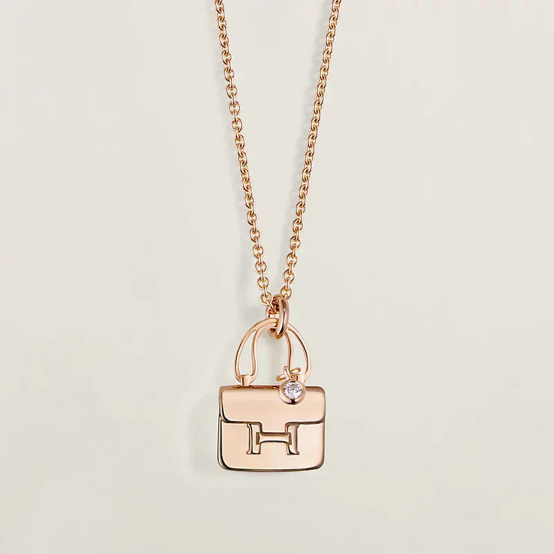 [Baslove]AMULETTE PEDANT ROSE GOLD NECKLACE