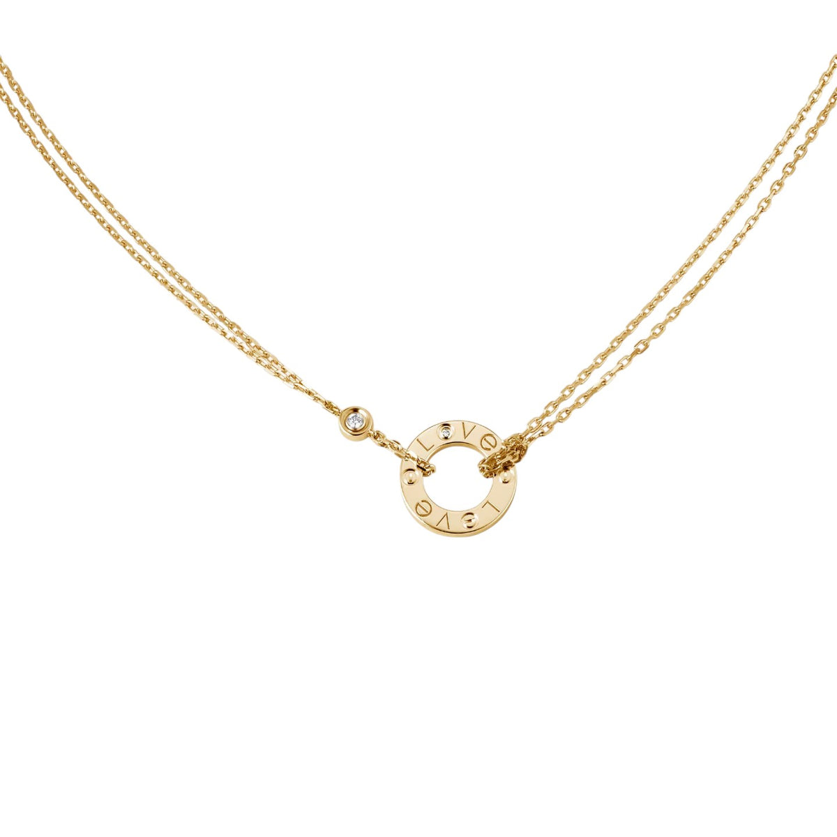 [AURORA]LOVE NECKLACE 16MM 2 DIAMONDS