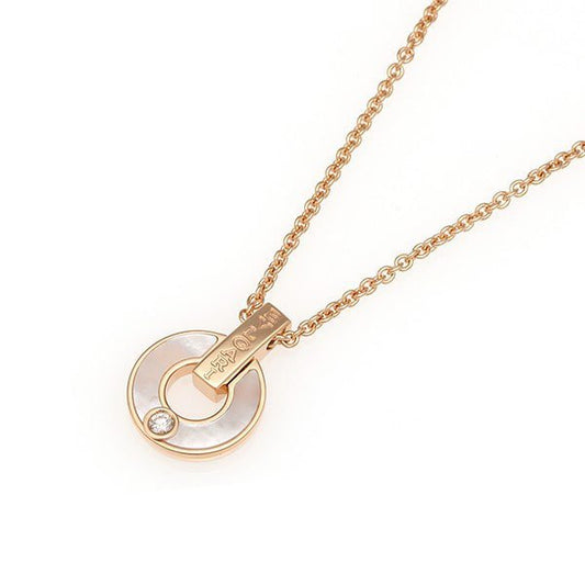 [Baslove]GARI NECKLACE PINK GOLD MOP