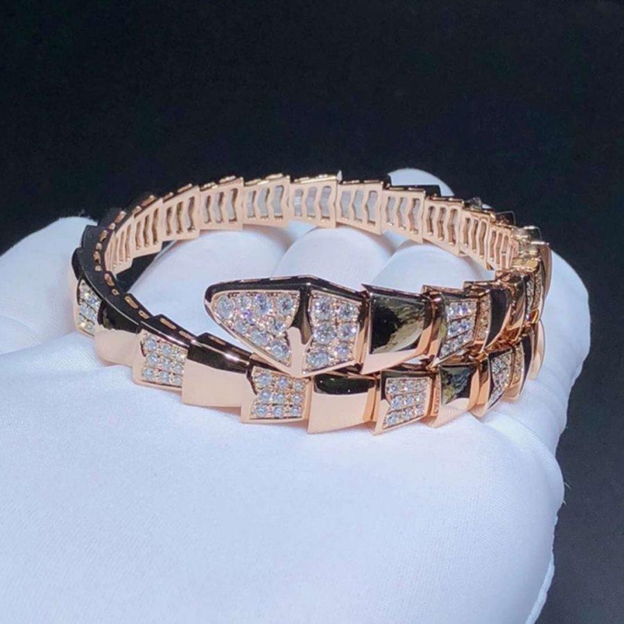 [Baslove]SERPENTI WIDE BRACELET PINK GOLD DIAMOND