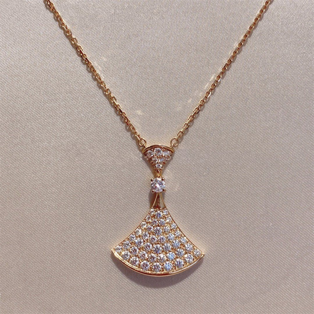 [Baslove]DREAM NECKLACE PINK GOLD FULL DIAMOND