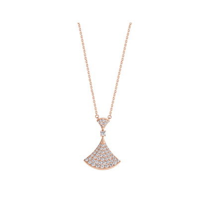 [Baslove]DREAM NECKLACE PINK GOLD FULL DIAMOND