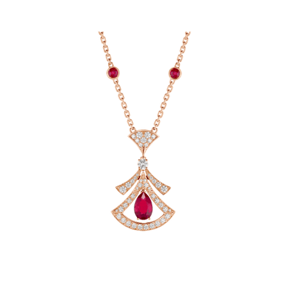 [Baslove]DREAM NECKLACE CARNELIAN DIAMOND PINK GOLD