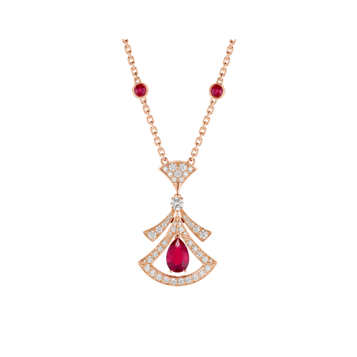 [Baslove]DREAM NECKLACE CARNELIAN DIAMOND PINK GOLD