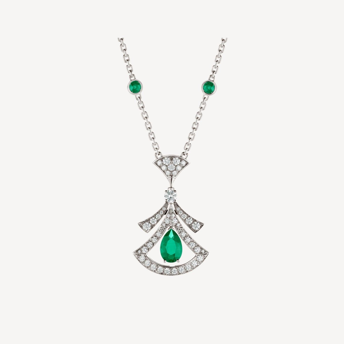 [Baslove]DREAM NECKLACE MALACHITE DIAMOND SILVER