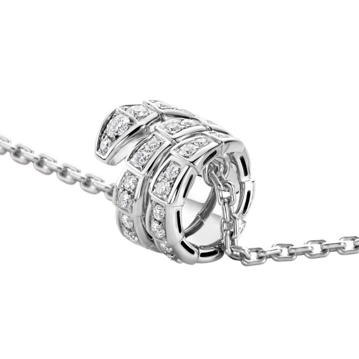 [Baslove]SERPENTI SILVER NECKLACE DOUBLE RING DIAMOND