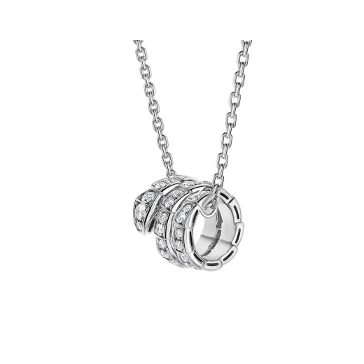 [Baslove]SERPENTI SILVER NECKLACE DOUBLE RING DIAMOND