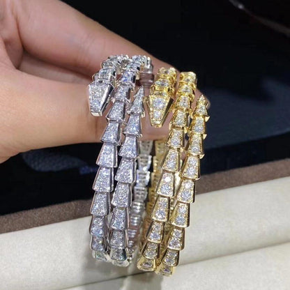 [Baslove]SERPENTI BRACELET GOLD DIAMOND DOUBLE ROW