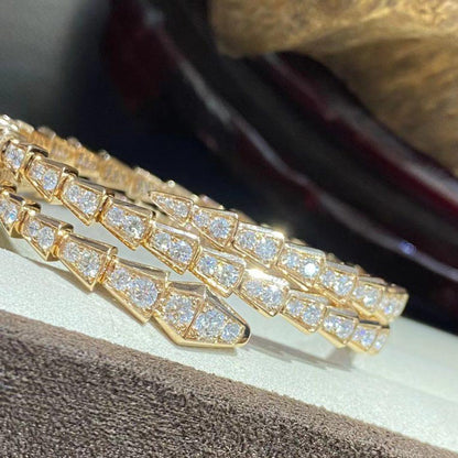 [Baslove]SERPENTI BRACELET GOLD DIAMOND DOUBLE ROW