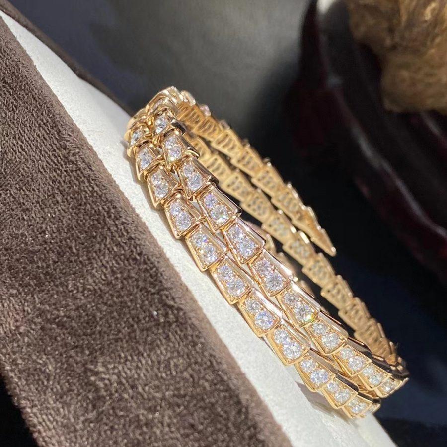 [Baslove]SERPENTI BRACELET GOLD DIAMOND DOUBLE ROW