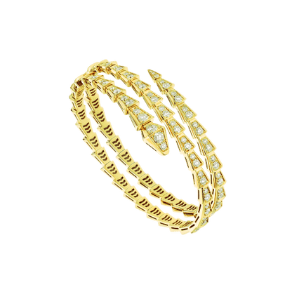 [Baslove]SERPENTI BRACELET GOLD DIAMOND DOUBLE ROW