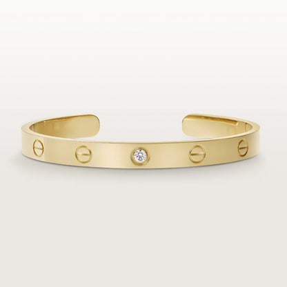 [Baslove]LOVE BRACELET 6.1MM 1 DIAMOND OPEN CUFF