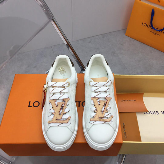 Time Out White Shoes With Big LOGO