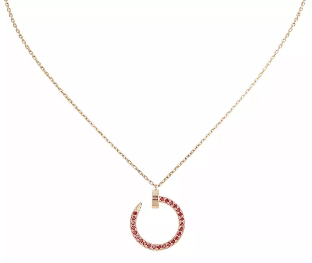 [Baslove]JUSTE NECKLACE GOLD RED DIAMONDS