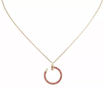 [Baslove]JUSTE NECKLACE GOLD RED DIAMONDS