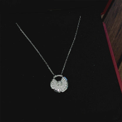 [Baslove]AMULETTE SILVER FULL DIAMOND NECKLACE