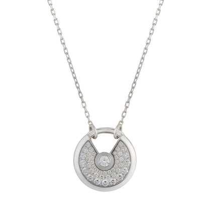 [Baslove]AMULETTE SILVER FULL DIAMOND NECKLACE