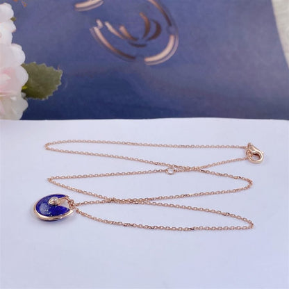 [Baslove]AMULETTE ROSE GOLD AGATE NECKLACE