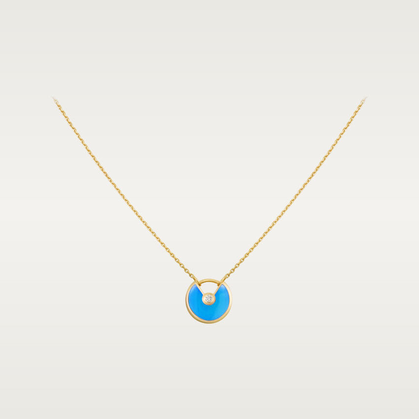 [Baslove]AMULETTE GOLD TURQUOISE NECKLACE