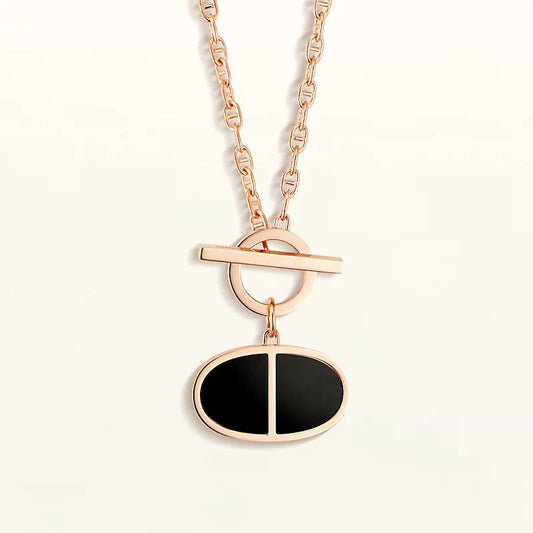 [Baslove]CHAINE VERSO BLACK CERAMIC NECKLACE