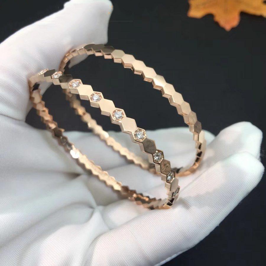 [Baslove]BEE LOVE PINK GOLD DIAMOND BRACELET