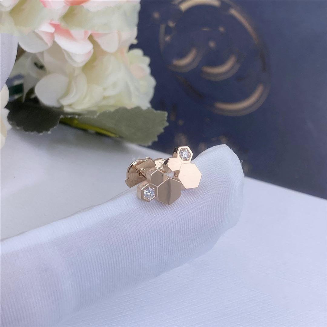 [Baslove]BEE LOVE PINK GOLD DIAMOND EARRINGS