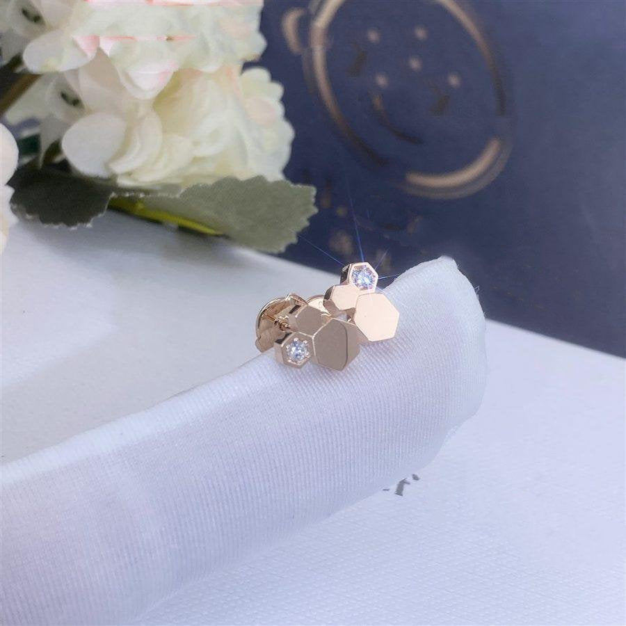 [Baslove]BEE LOVE PINK GOLD DIAMOND EARRINGS