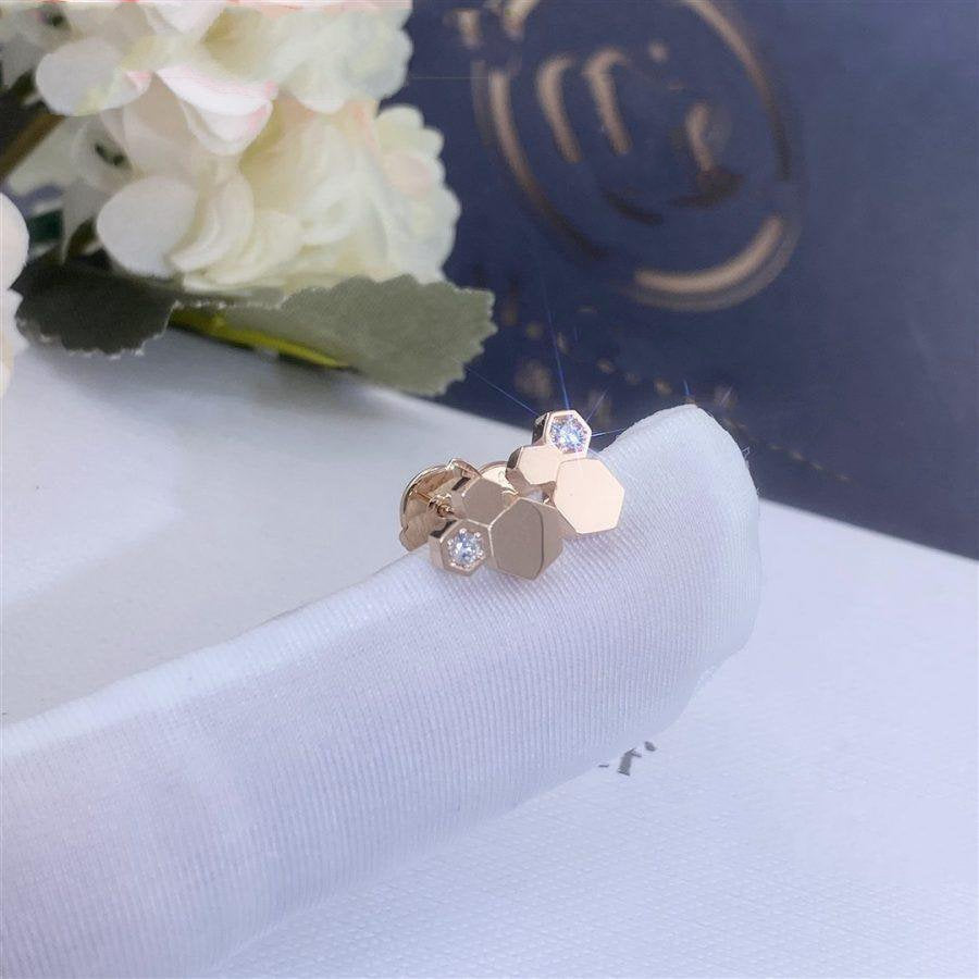 [Baslove]BEE LOVE PINK GOLD DIAMOND EARRINGS